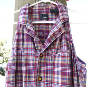 Lizwear plaid dress red white blue size 14 cotton